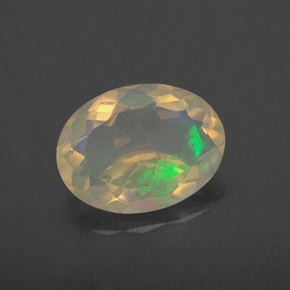 Opale naturale multicolore da 1,34 ct, taglio ovale, trasparente