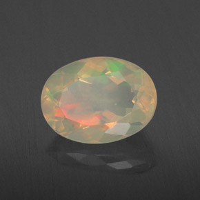 Opale naturale multicolore da 1,88 ct, taglio ovale, trasparente