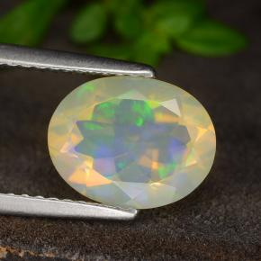 Opale naturale giallo da 1,47 ct, taglio ovale, trasparente
