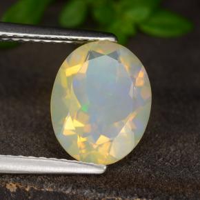 Opale naturale giallo da 1,47 ct, taglio ovale, trasparente