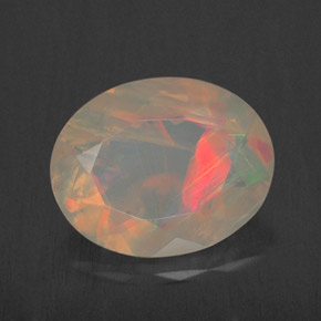 Opale naturale multicolore da 1,52 ct, trasparente, trasparente/traslucido