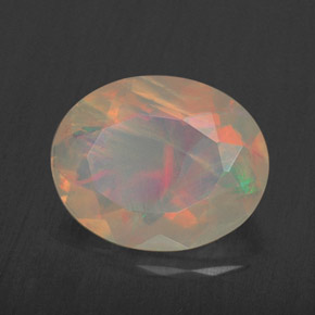 Opale naturale multicolore da 1,52 ct, trasparente, trasparente/traslucido