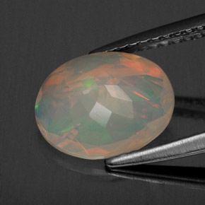 Opale naturale multicolore da 1,52 ct, trasparente, trasparente/traslucido