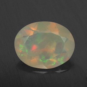 Opale naturale multicolore da 1,23 ct, trasparente, trasparente/traslucido
