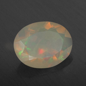 Opale naturale multicolore da 1,23 ct, trasparente, trasparente/traslucido