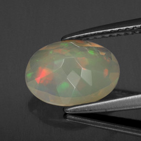 Opale naturale multicolore da 1,23 ct, trasparente, trasparente/traslucido