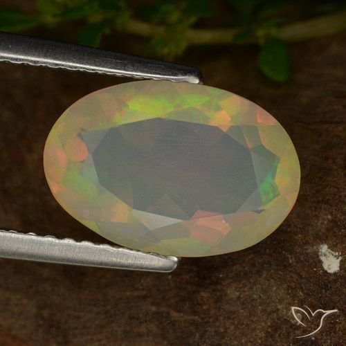 1.83ct Naturale Multicolore Opale, Ovale, Trasparente