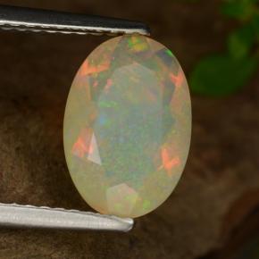 Opale naturale multicolore da 1,26 ct, taglio ovale, trasparente