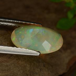 Opale naturale multicolore da 1,26 ct, taglio ovale, trasparente