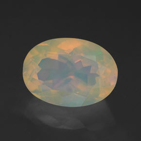 Opale naturale multicolore da 1,96 ct, taglio ovale, trasparente