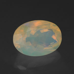 Opale naturale multicolore da 1,96 ct, taglio ovale, trasparente
