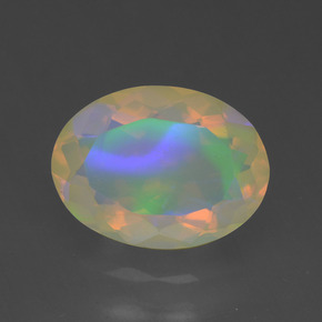 Opale naturale multicolore da 1,64 ct, taglio ovale, trasparente