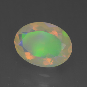 Opale naturale multicolore da 1,64 ct, taglio ovale, trasparente
