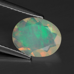 Opale naturale multicolore da 1,07 ct, trasparente, trasparente/traslucido
