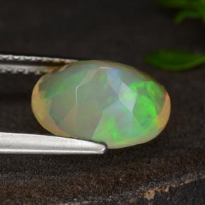 Opale naturale giallo da 1,60 ct, taglio ovale, trasparente