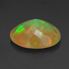Opale naturale multicolore da 2,00 ct, taglio ovale, trasparente