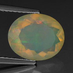 Opale naturale multicolore da 2,18 ct, trasparente, trasparente/traslucido