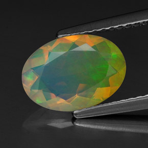 Opale naturale multicolore da 1,16 ct, trasparente, trasparente/traslucido