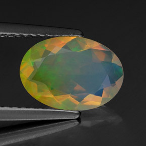 Opale naturale multicolore da 1,16 ct, trasparente, trasparente/traslucido