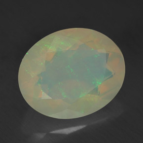 Opale naturale multicolore da 2,09 ct, taglio ovale, trasparente