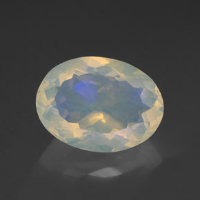 Opale naturale multicolore da 2,58 ct, taglio ovale, trasparente