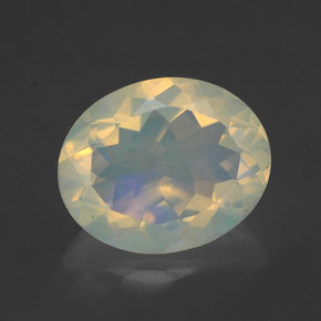 Opale naturale multicolore da 2,19 ct, taglio ovale, trasparente