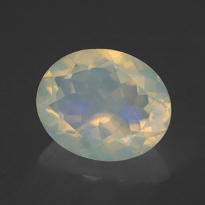 Opale naturale multicolore da 2,19 ct, taglio ovale, trasparente