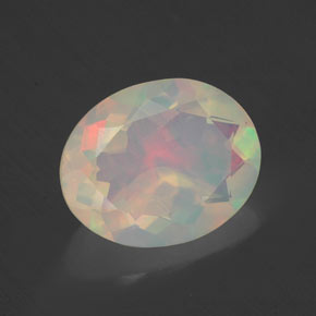 Opale naturale multicolore da 2,02 ct, taglio ovale, trasparente