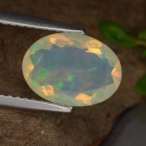 Opale naturale giallo da 1,48 ct, taglio ovale, trasparente