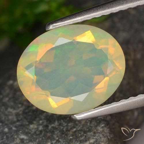 1.42ct Naturale Multicolore Opale, Ovale, Trasparente
