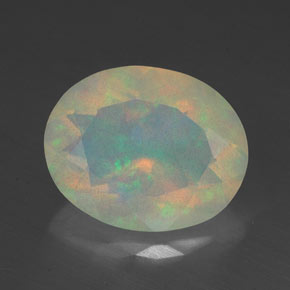 Opale naturale multicolore da 1,96 ct, trasparente, trasparente/traslucido