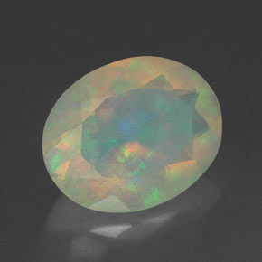 Opale naturale multicolore da 1,96 ct, trasparente, trasparente/traslucido