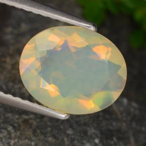 Opale naturale multicolore da 1,29 ct, taglio ovale, trasparente