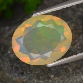 Opale naturale multicolore da 1,30 ct, taglio ovale, trasparente