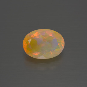 Opale naturale multicolore da 1,62 ct, taglio ovale, trasparente