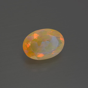 Opale naturale multicolore da 1,62 ct, taglio ovale, trasparente