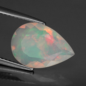 Opale naturale multicolore da 1,59 ct, trasparente, trasparente/traslucido