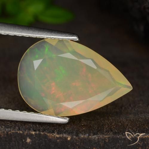 1.43ct Naturale Multicolore Opale, Forma a pera, Traslucido, Photo A