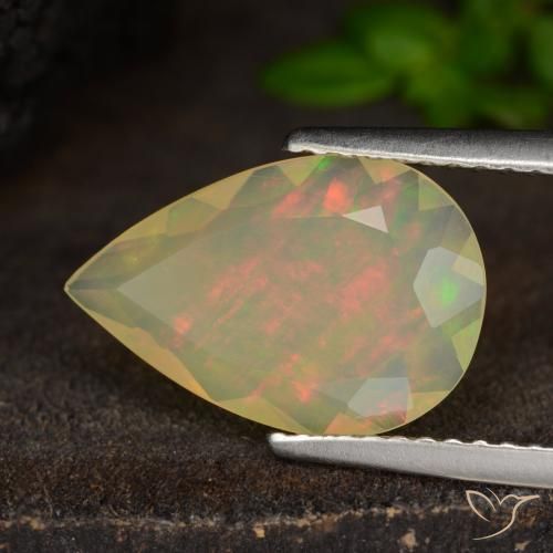 Opale Multicolore naturale da 1.43 ct, Forma a pera, Traslucido