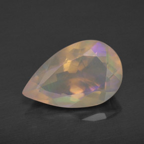 Opale naturale multicolore da 1,67 ct, taglio a pera, trasparente
