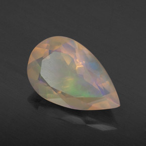 Opale naturale multicolore da 1,67 ct, taglio a pera, trasparente