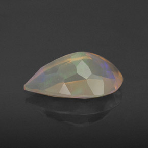 Opale naturale multicolore da 1,67 ct, taglio a pera, trasparente