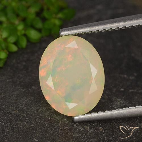 1.58ct Naturale Multicolore Opale, Ovale, Traslucido