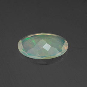 Opale naturale multicolore da 1,53 ct, taglio ovale, trasparente