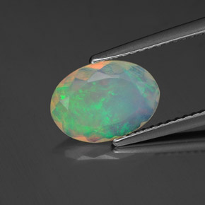 Opale naturale multicolore da 1,06 ct, trasparente, trasparente/traslucido