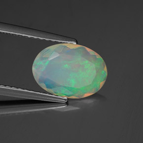 Opale naturale multicolore da 1,06 ct, trasparente, trasparente/traslucido