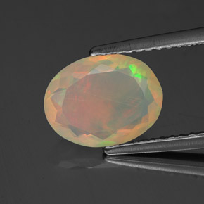 Opale naturale multicolore da 1,36 ct, trasparente, trasparente/traslucido