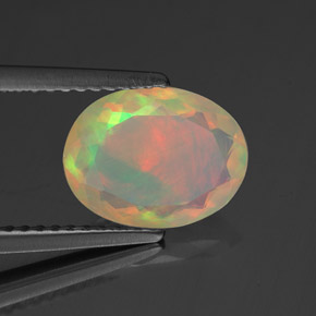 Opale naturale multicolore da 1,36 ct, trasparente, trasparente/traslucido