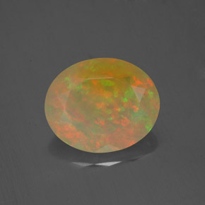 Opale naturale multicolore da 2,16 ct, trasparente, trasparente/traslucido