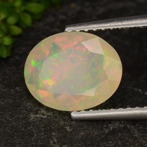 Opale naturale multicolore da 1,35 ct, trasparente, trasparente/traslucido